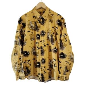 OUTDOOR LIFE Labrador Retriever Men's Button-Up Shirt Sz L Cotton Pocket  Yellow